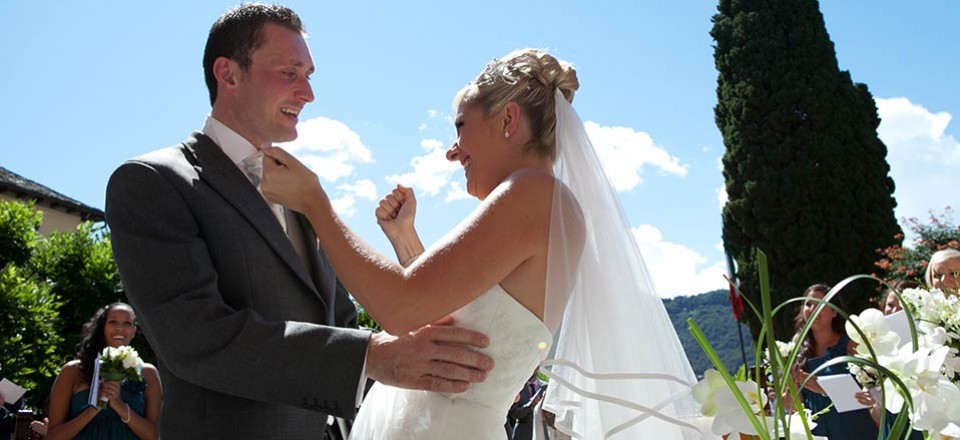 Wedding ceremony at Villa Bossi