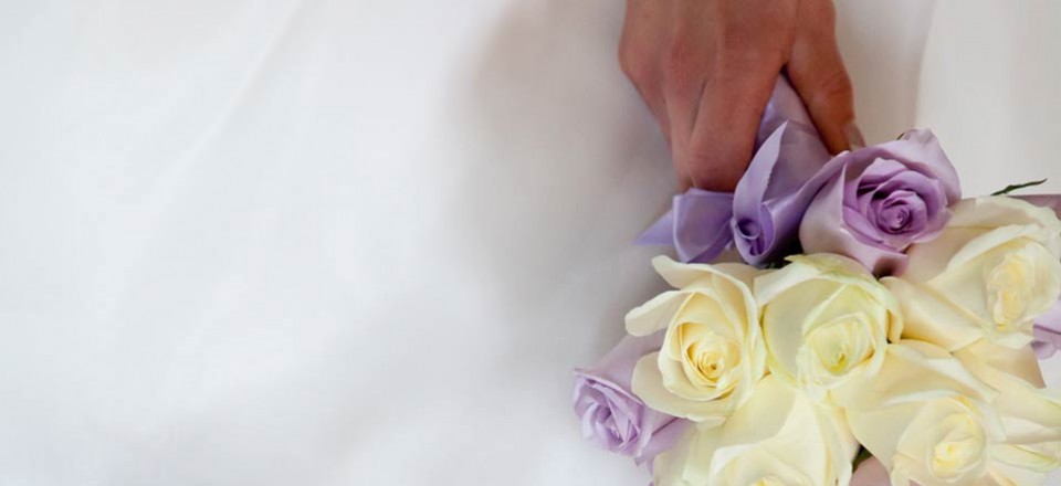 Lilac roses bridal bouquet