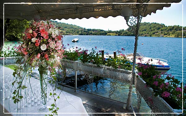 Wedding Buffet Table Centerpiece in Lake Orta Italy Italian Lakes Wedding