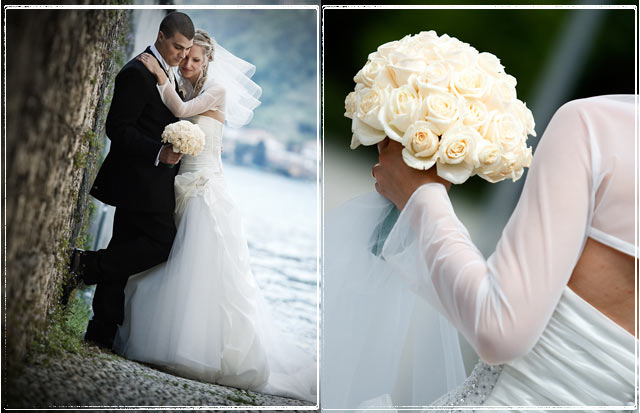 Bride opted for a classical floral arrangement choosing just a main flower 