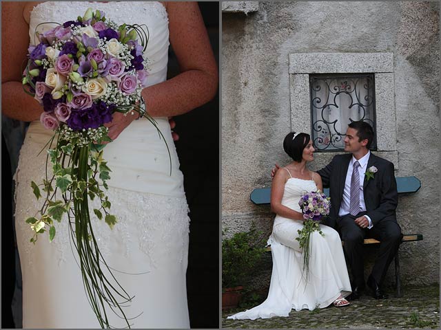 PurpleLilacWeddinginItaly Right after their boat trip bride and groom 