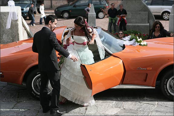 Classic car wedding rental