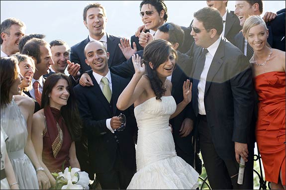 A magnificent gigantic table chart displayed photos of the guests as if