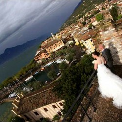 Wedding on Lake Garda under a blue sky after the storm