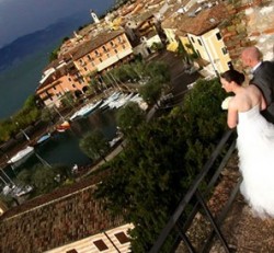 Wedding on Lake Garda under a blue sky after the storm