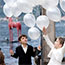 Flowers and balloons on Lake Orta