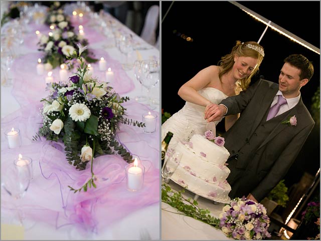 Lilac was theme color of the event It was used for Hannah's bouquet 
