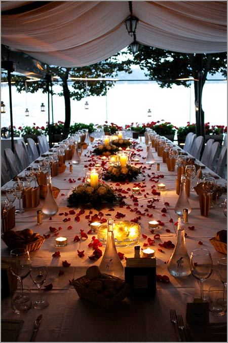 tabledecorationsweddingreceptionItaly An evocative atmosphere created 