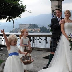 Blue and White themed wedding on Lake Orta