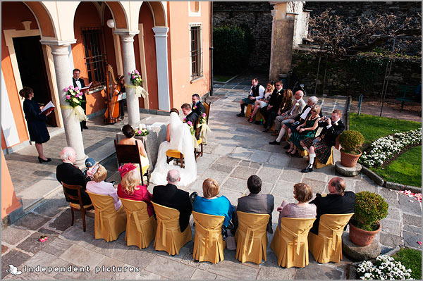 italian celebrants blessing to Villa Bossi lake Orta