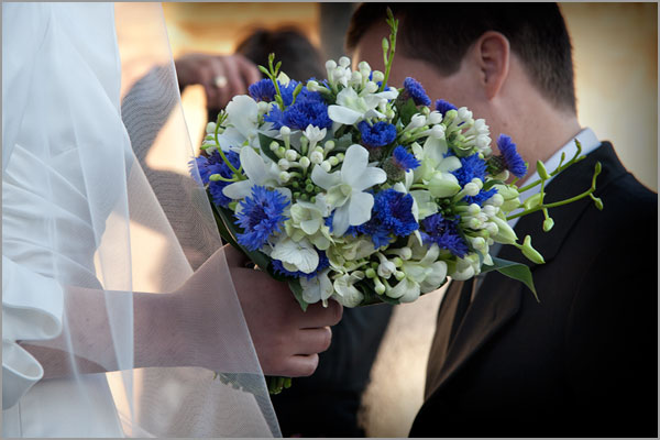 blue Cornflowers bridal bouquet