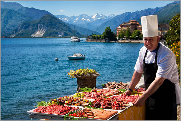 wedding catering Villa Rusconi Lake Maggiore