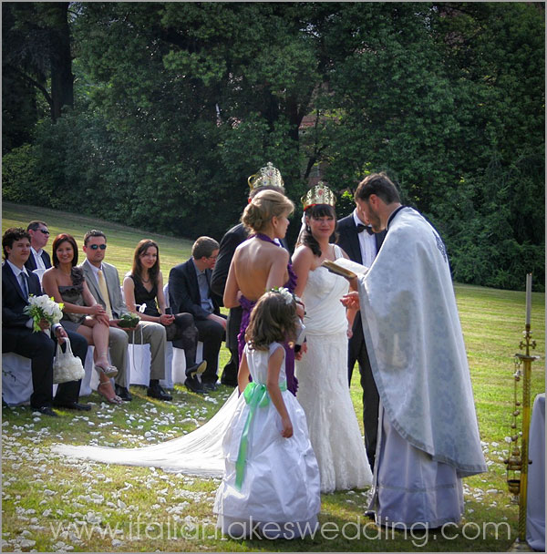 orthodox outdoor wedding in Stresa lake Maggiore