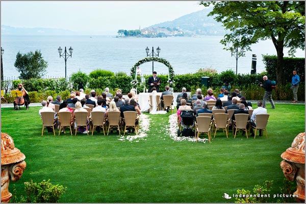 wedding ceremony by the shores of Lake Maggiore to Hotel Dino
