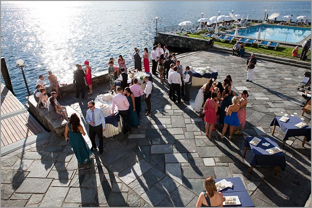 wedding reception on lake shores to San Rocco lake Orta