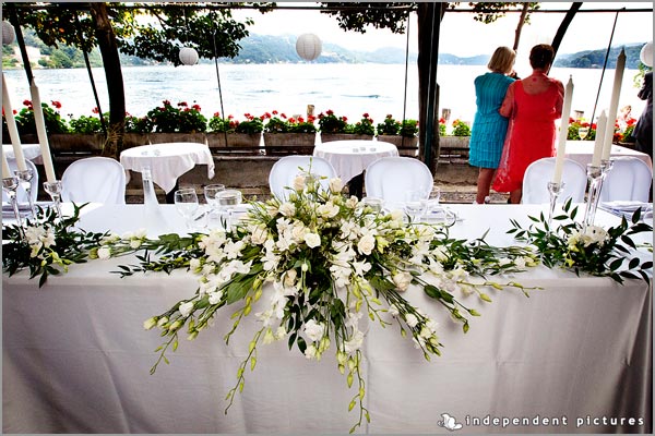 wedding centerpieces restaurant San Giulio lake Orta