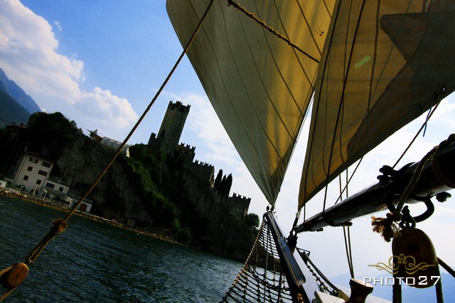 wedding on a historical sailing ship in Malcesine Lake Garda