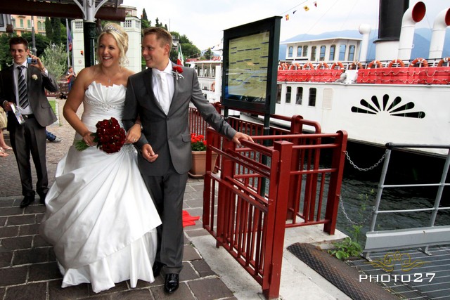 Wedding party on a Lake Como Steamboat