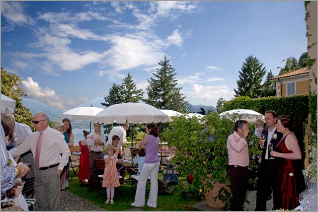 outdoor reception in Villa Margherita lake Maggiore
