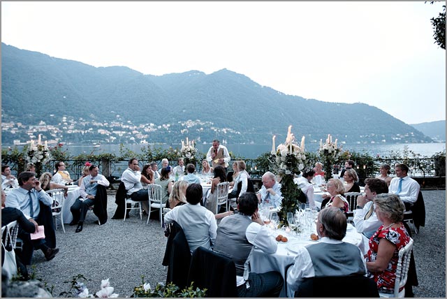 outdoor wedding reception in Cernobbio