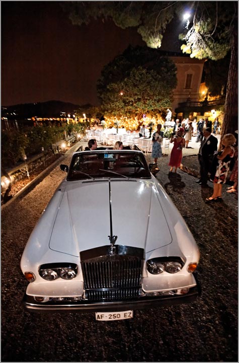 Rolls Royce rental for wedding on Lake Como