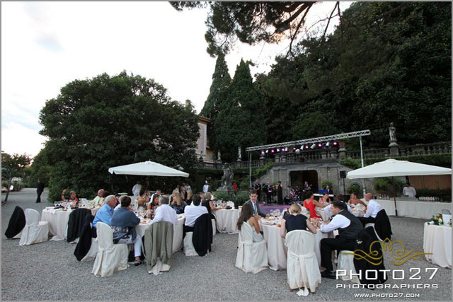 wedding reception on lake Como