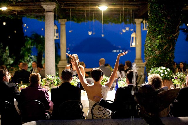 outdoor reception wedding venue on lake Como