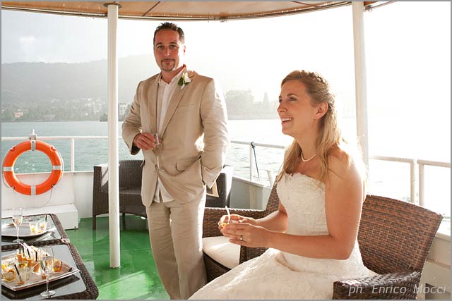wedding aperitif on lake Maggiore boat