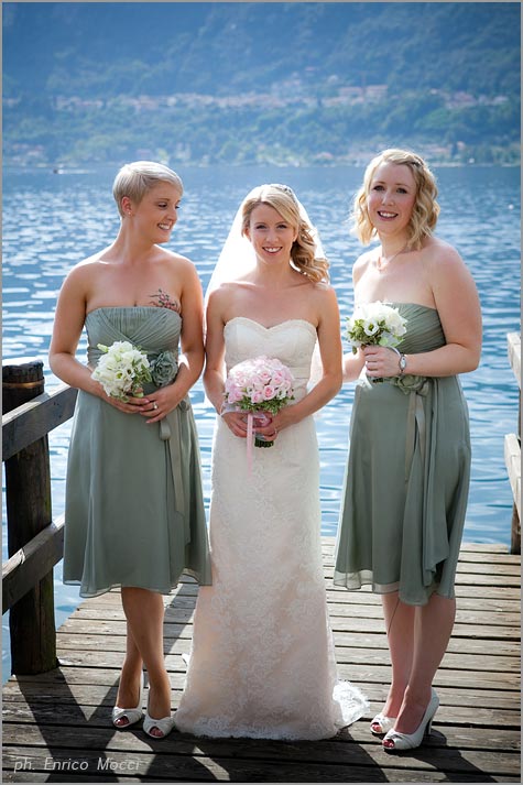 bridesmaids on lake Orta