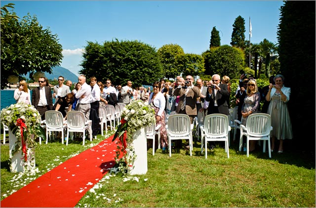 Stresa lake Maggiore, wedding ceremony on the lake shores