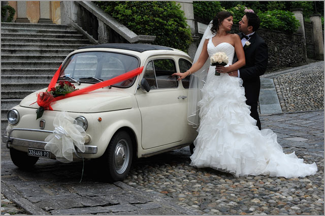 fiat 500 wedding car hire at Lake Garda