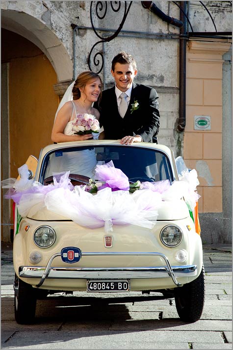 fiat 500 wedding car rental at Lake Garda