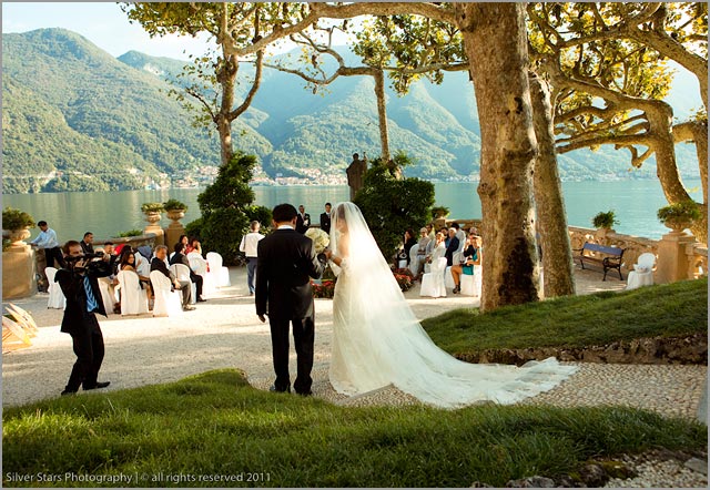 wedding in the terrace of the Star Wars movie at Villa Balbianello