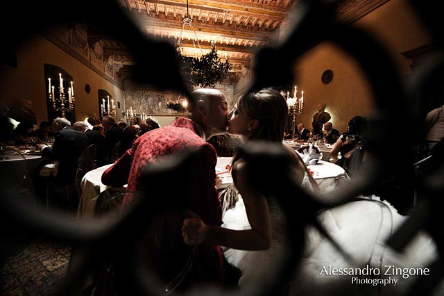 wedding reception dinner at Odescalchi Castle in Bracciano Rome