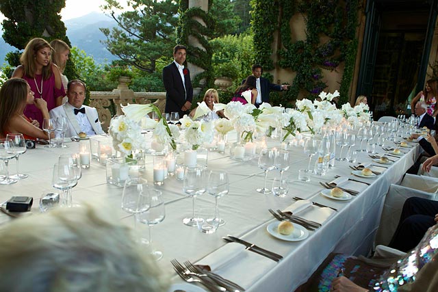 wedding dinner under the Loggia of Villa del Balbianello