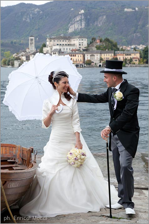 vintage wedding on lake Orta Italy