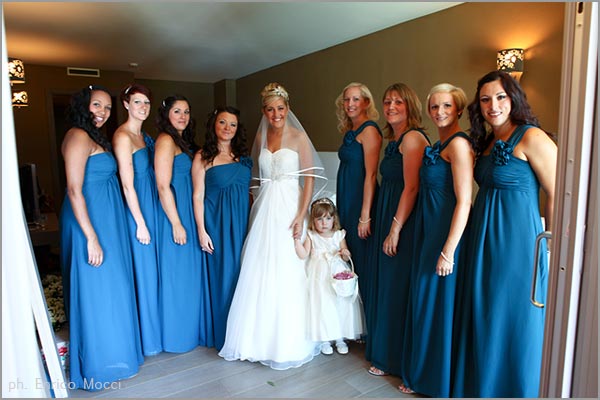 blue bridesmaids dresses in Italy