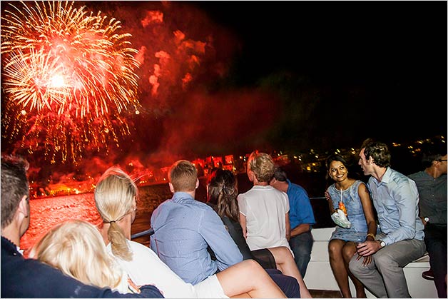 Wedding fireworks on Lake Orta