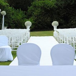 Flowers and Fabrics a chic match for your wedding ceremony