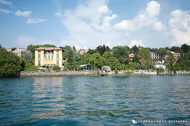  Caroline and Tony's wedding - July 2012 Wonderful view! A rare shot taken from the bridal boat reaching Villa Rusconi. Villa Rusconi is stunning by the lake. Photo by Independent Pictures