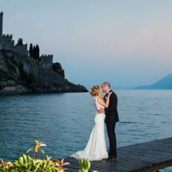 A sweet wedding in Malcesine Castle overlooking Lake Garda