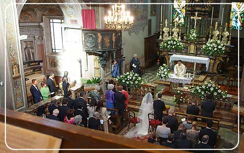 Catholic Wedding Ceremony Service On Italian Lakes