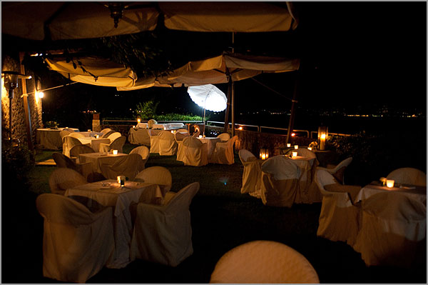 dinner restaurant with terrace on Lake Maggiore lakeshore