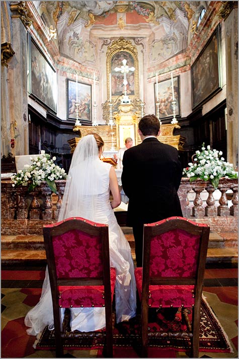 religious bilingual ceremony to Assunta church Lake Orta