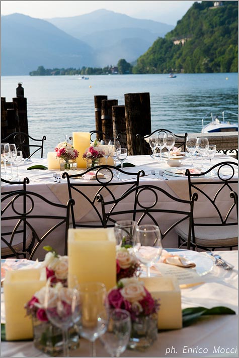 outdoor wedding reception to Orta Beach Club restaurant