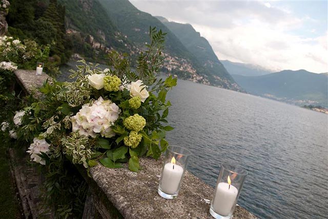 floral arrangements in Cernobbio lake Como