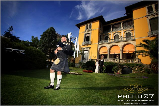 scottish bagpiper for lake Maggiore wedding