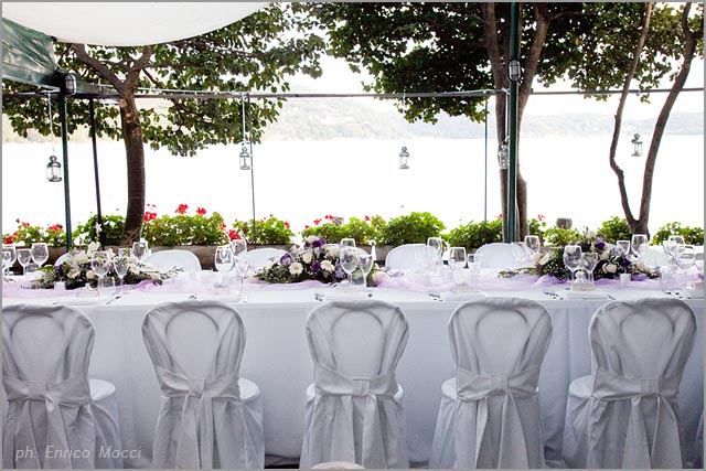 wedding table arrangements to San Giulio restaurant Lake Orta
