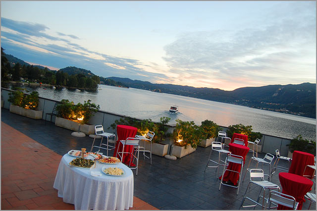 outdoor wedding reception Hotel Giardinetto Lake Orta