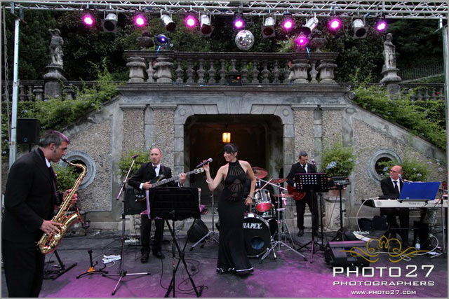 outdoor wedding reception on lake Como